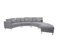 7 Seater Curved Fabric Modular Sofa Light Grey ROTUNDE