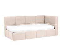 Beliani Daybed Fabric Jacou 90 X 200 Cm (Eu Single) With Storage Right Hand Light Beige