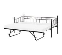Beliani Daybed Metal Louannec 90 X 200 Cm (Eu Single) Extendable Black