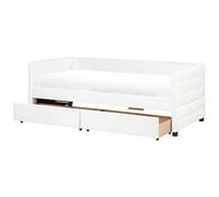Beliani Daybed With Storage Marray Velvet Off-White 90 X 200 Cm (Eu Single)