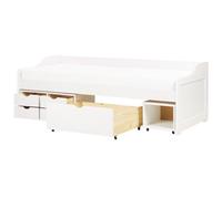 Beliani Daybed With Storage Pine Wood Royville 90 X 200 Cm (Eu Single) White