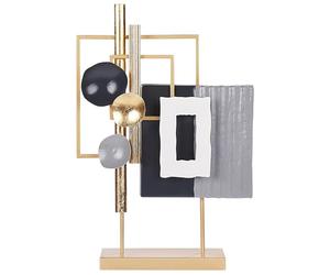 Beliani Decorative Object Metal Ornament Accent Piece Gold Sulfur