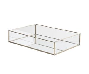 Beliani Decorative Tray Grenoble Glass Silver