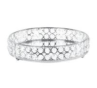 Beliani Decorative Tray VATAN Glass Silver, Silver