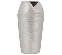 Beliani Decorative Vase Apamea Stoneware 33 Cm Silver