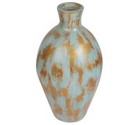 Beliani Decorative Vase DIKAJA Ceramic 45 cm Blue, Gold