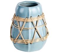 Beliani Decorative Vase Kamering Ceramic 27 Cm Blue