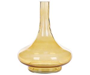 Beliani Decorative Vase Paneer 30 Cm Glass Yellow
