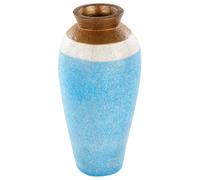 Beliani Decorative Vase Plateje Ceramic 42 Cm Blue