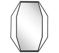 Beliani Decorative Wall Mirror Metal Frame Graphite Grey Living Room Bedroom Nire
