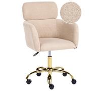 Beliani Desk Chair Alena Boucle Light Beige