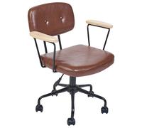 Beliani Desk Chair Algerita Faux Leather Brown