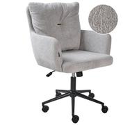 Beliani Desk Chair Alpine Faux Fur Grey