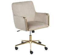 Beliani Desk Chair Altona Velvet Beige