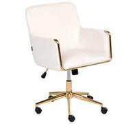 Beliani Desk Chair Altona Velvet Off-White