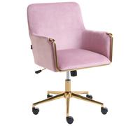 Beliani Desk Chair Altona Velvet Pastel Pink
