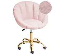Desk Chair ANNABELLE Boucle Pastel Pink