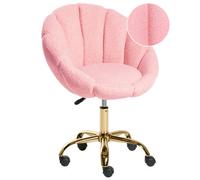 Beliani Desk Chair Annabelle Boucle Pink