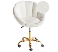 Beliani Desk Chair Annabelle Boucle White
