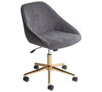 Beliani Desk Chair Bardsdale Velvet Dark Grey