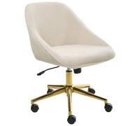 Beliani Desk Chair Bardsdale Velvet Light Beige