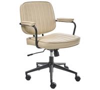 Desk Chair BERNE Faux Leather Beige