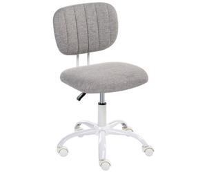 Beliani Desk Chair Bubbly Fabric Light Grey