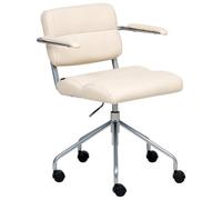 Desk Chair CANDOR Faux Leather Off-White