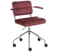 Beliani Desk Chair Candor Velvet Burgundy