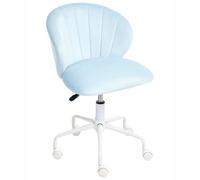 Beliani Desk Chair Cheerful Velvet Light Blue