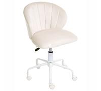 Beliani Desk Chair Cheerful Velvet Off-White