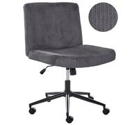 Beliani Desk Chair Geddes Corduroy Grey