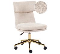 Beliani Desk Chair Granby Boucle Light Beige