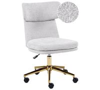 Beliani Desk Chair Granby Boucle Light Grey