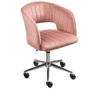 Beliani Desk Chair Katonah Velvet Pink
