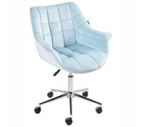 Beliani Desk Chair Labelle Velvet Light Blue