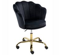Beliani Desk Chair Monticello Velvet Black