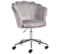 Beliani Desk Chair Swivel MONTICELLO Velvet Grey, Grey