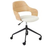 Desk Chair NOVATO Faux Linen Light Beige