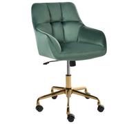 Beliani Desk Chair Palmdale Velvet Dark Green