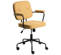 Beliani Desk Chair Pawnee Fabric Yellow