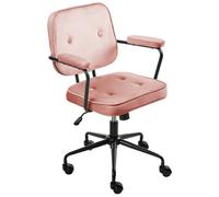 Beliani Desk Chair Pawnee Velvet Pink