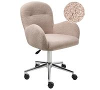 Beliani Desk Chair Priddy Boucle Beige