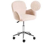 Beliani Desk Chair Priddy Boucle Light Beige