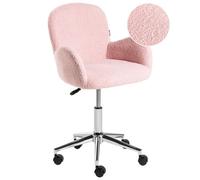 Beliani Desk Chair Priddy Boucle Pastel Pink