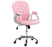Desk Chair PRINCESS Faux Leather Pink
