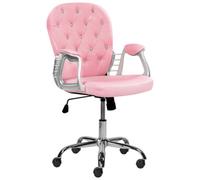 Beliani Desk Chair Princess Faux Leather Pink