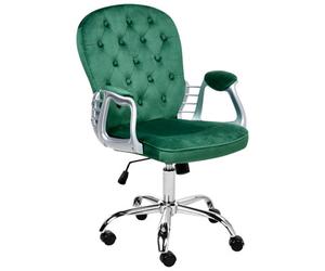Beliani Desk Chair Princess Velvet Green