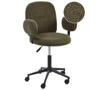 Beliani Desk Chair Swivel Moraga Boucle Dark Green