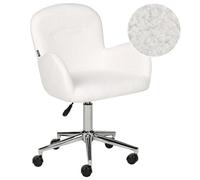 Beliani Desk Chair Swivel Priddy Boucle Off-White